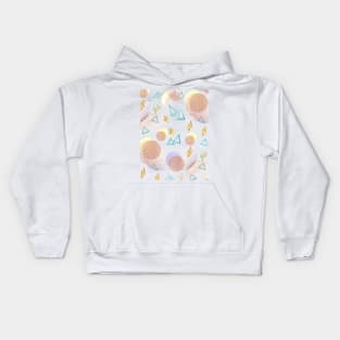 Abstract meadow circles passing through gold are flowers, green triangles are leaves zigzags - they are buzzards Kids Hoodie